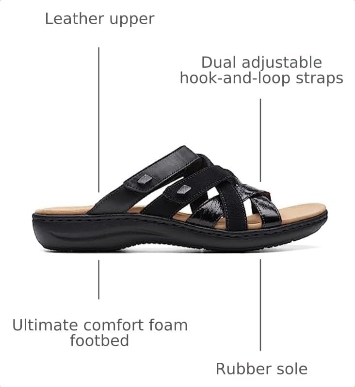 image:imageClarks Womens Laurieann Bali Casual SandalsBlack Leather