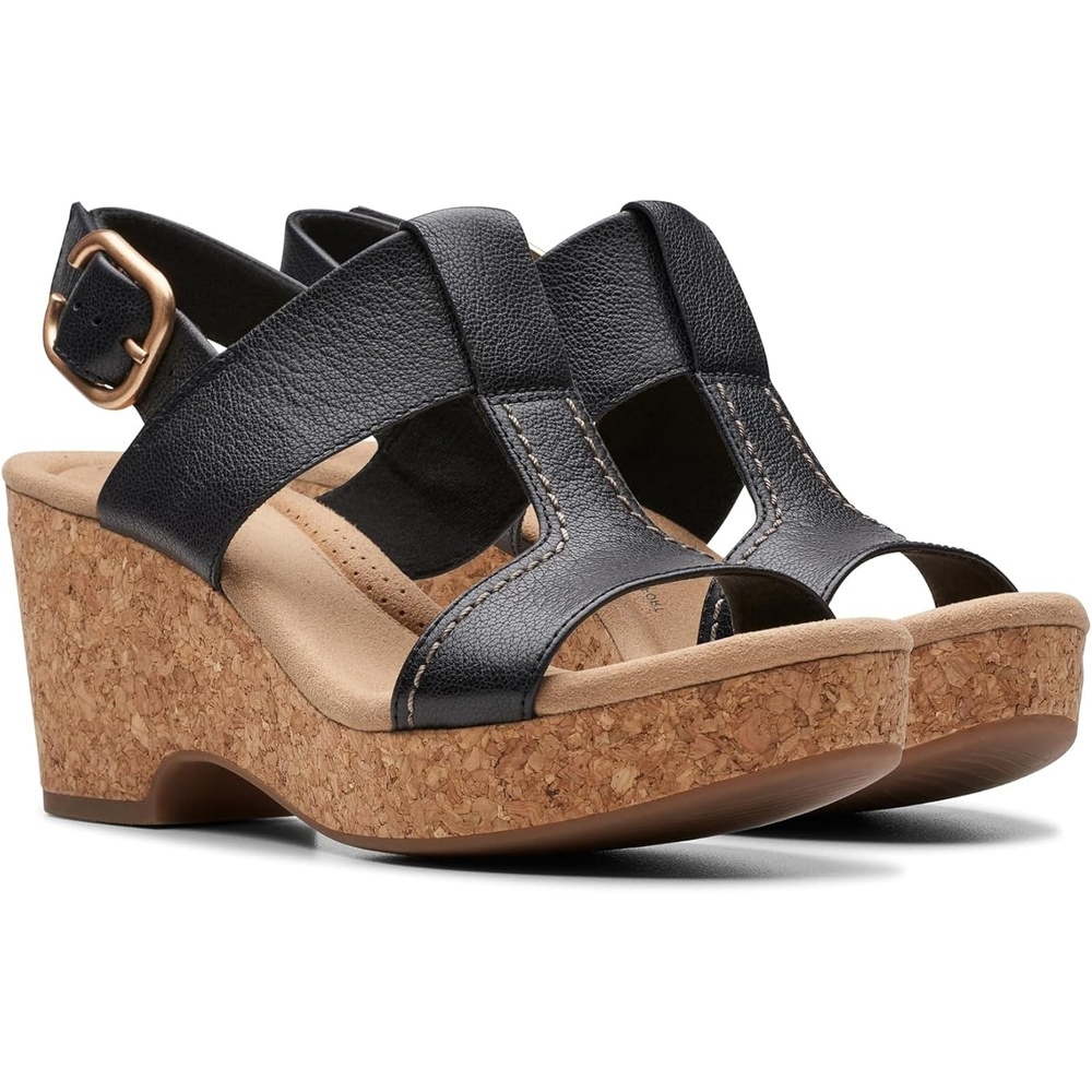image:imageClarks Womens Giselle Style Casual SandalsBlack Leather
