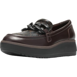 Clarks Women’s Zylah May Loafer(Dark Brown Interest Leather)