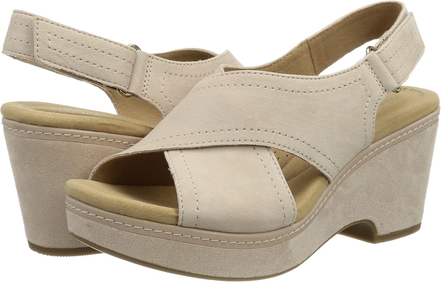 image:imageClarks womens WedgeDusty Rose Suede 010