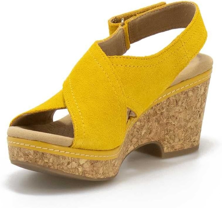 image:imageClarks womens WedgeGolden Yellow Leather 010