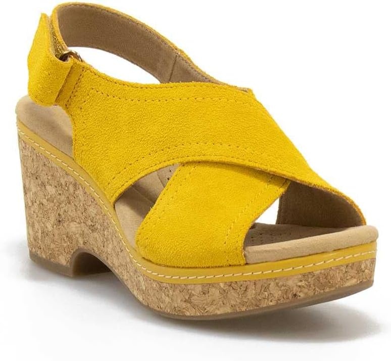 image:imageClarks womens WedgeGolden Yellow Leather 010