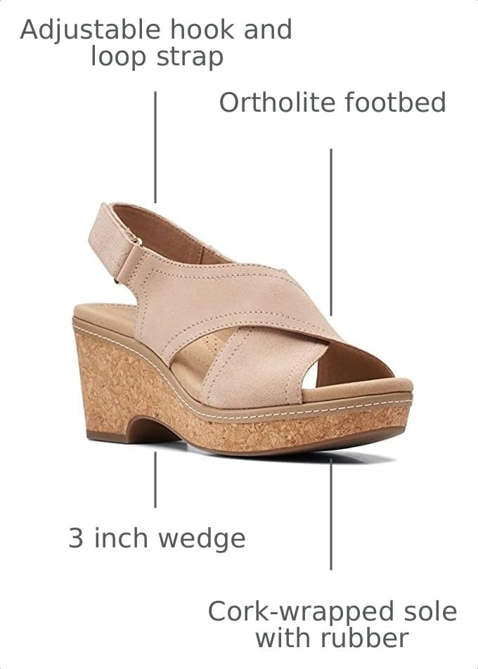 image:imageClarks womens WedgeSand Suede