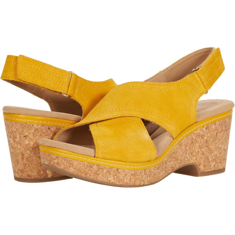 image:imageClarks womens WedgeGolden Yellow Leather