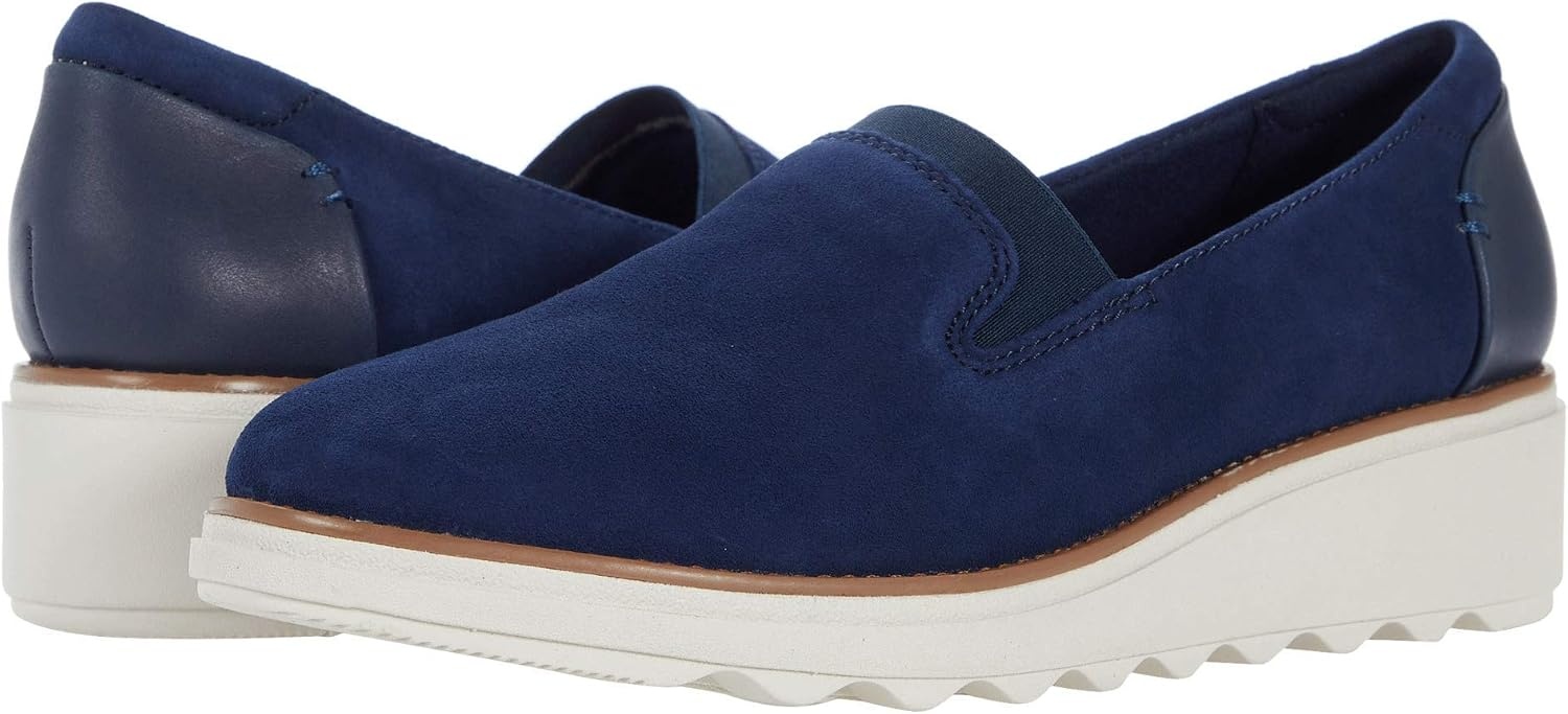 image:imageClarks Womens Clarks Womens Sharon Dolly Casual ShoesDark Blue Suede