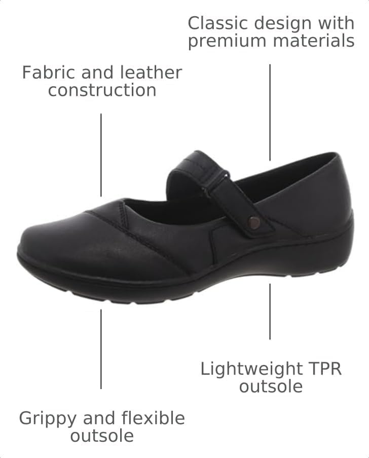image:imageClarks Womens Cora Gema Casual ShoesBlack Leather