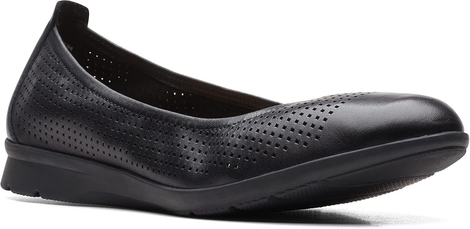 image:imageClarks Womens Jenette EaseBallet FlatBlack Leather
