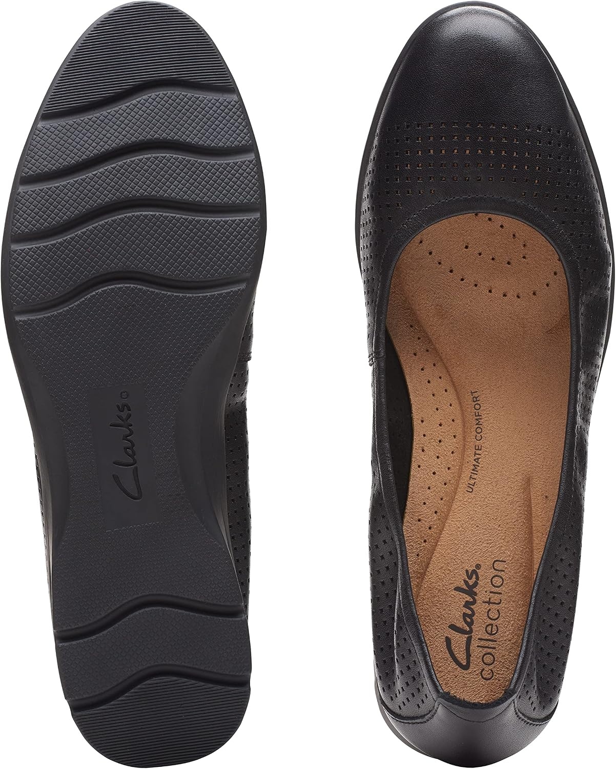 image:imageClarks Womens Jenette EaseBallet FlatBlack Leather