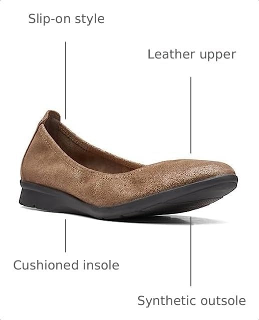 image:imageClarks Womens Jenette EaseBallet FlatPewter Metallic