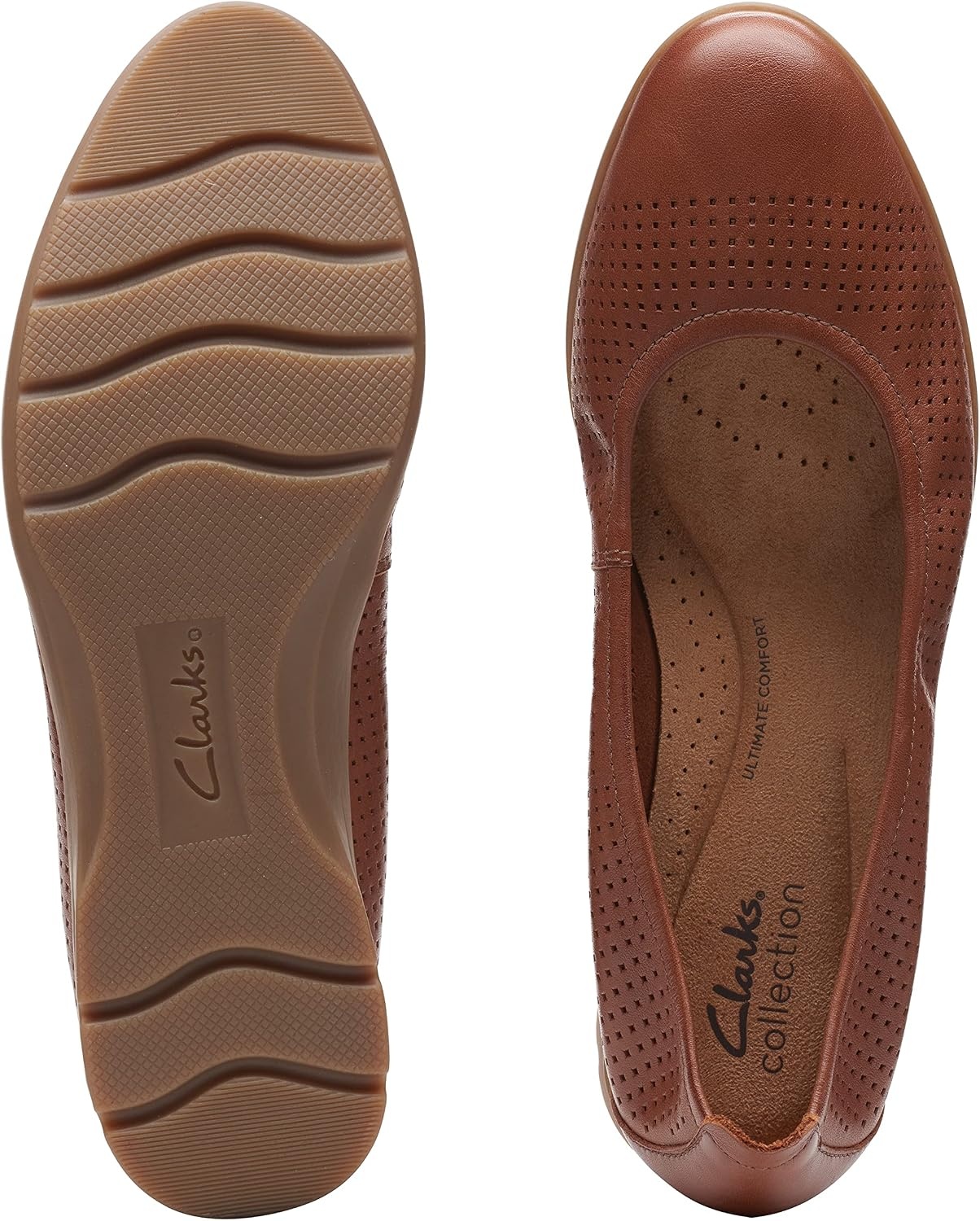image:imageClarks Womens Jenette EaseBallet FlatTan Leather