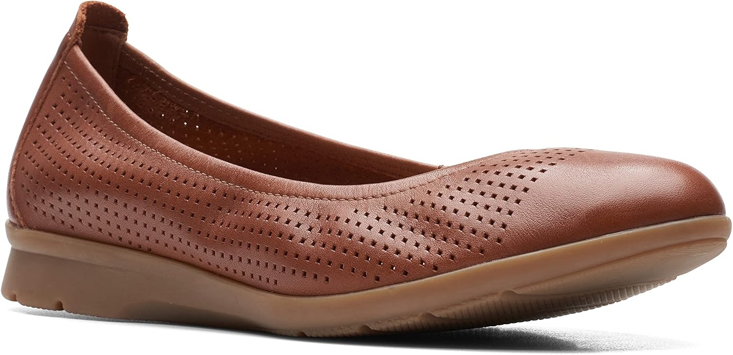image:imageClarks Womens Jenette EaseBallet FlatTan Leather