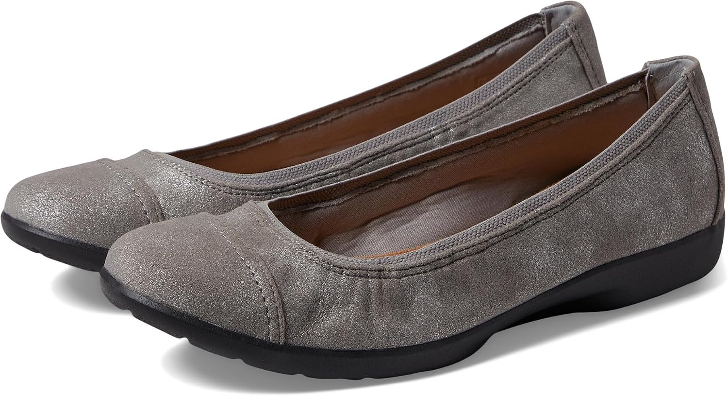 image:imageClarks Womens Meadow Opal Ballet FlatsPewter Metallic