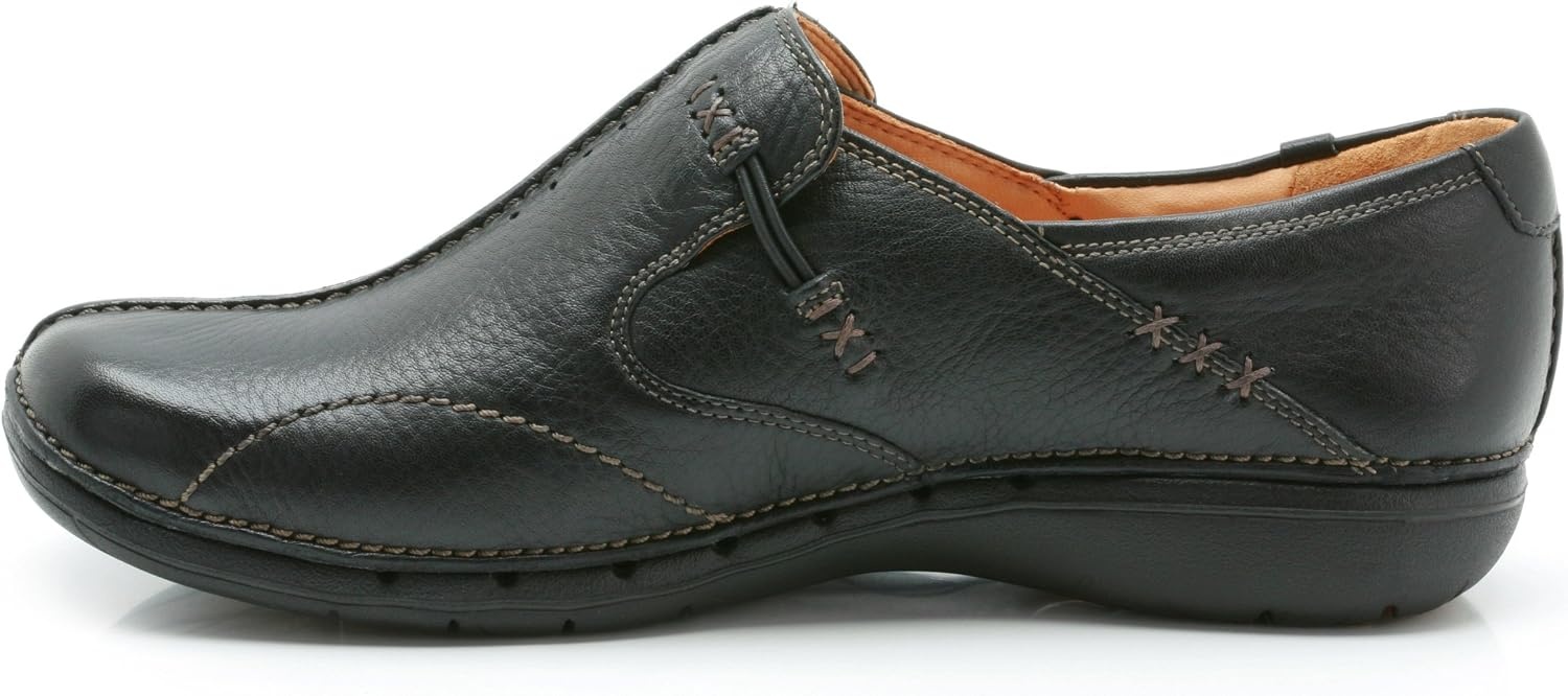 image:imageClarks Womens UnLoop SlipOn ShoesBlack Black Leather