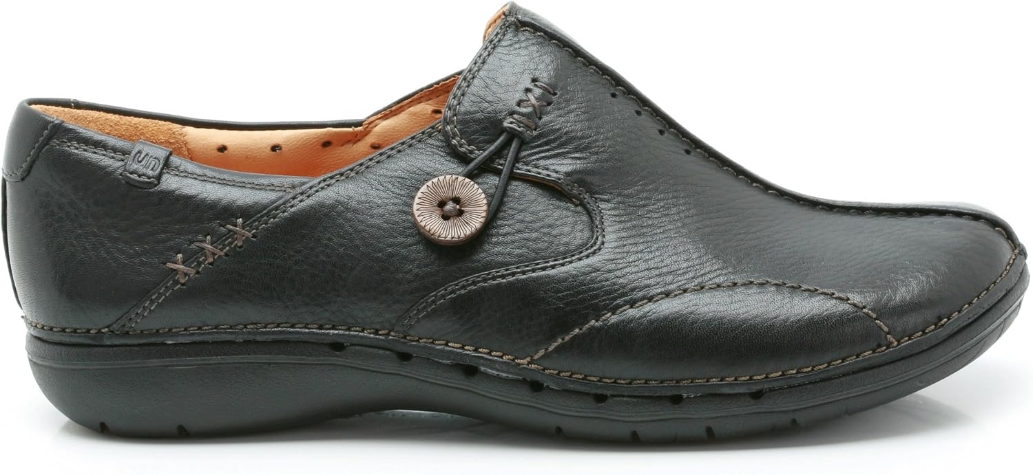 image:imageClarks Womens UnLoop SlipOn ShoesBlack Black Leather