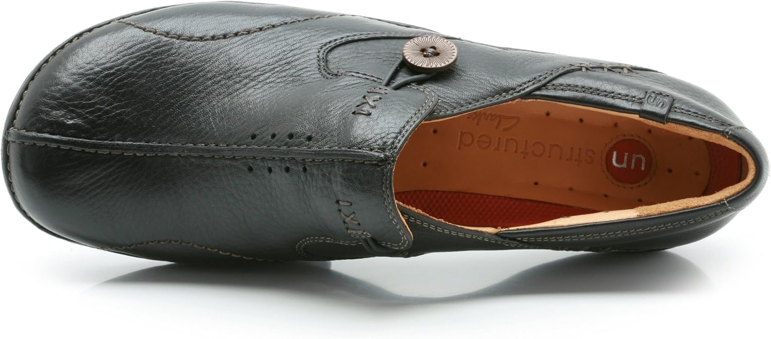 image:imageClarks Womens UnLoop SlipOn ShoesBlack Black Leather