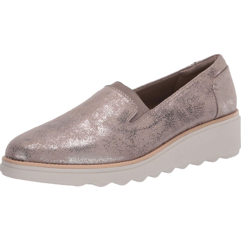 image:imageClarks Womens Clarks Womens Sharon Dolly Casual ShoesPewter Metallic Textile