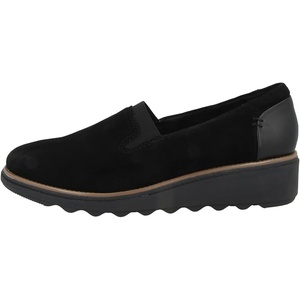 Clarks Women’s Clarks Women’s Sharon Dolly | Casual Shoes(Black Suede W Dark Tan Welt)