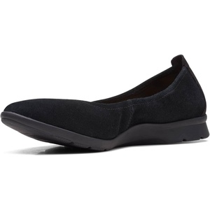 Clarks Womens Jenette EaseBallet Flat(Black Sde)