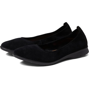 Clarks Womens Jenette EaseBallet Flat(Black Suede)