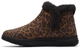 image:imageClarks Womens Breeze Fur Ankle BootsLeopard Print Textile