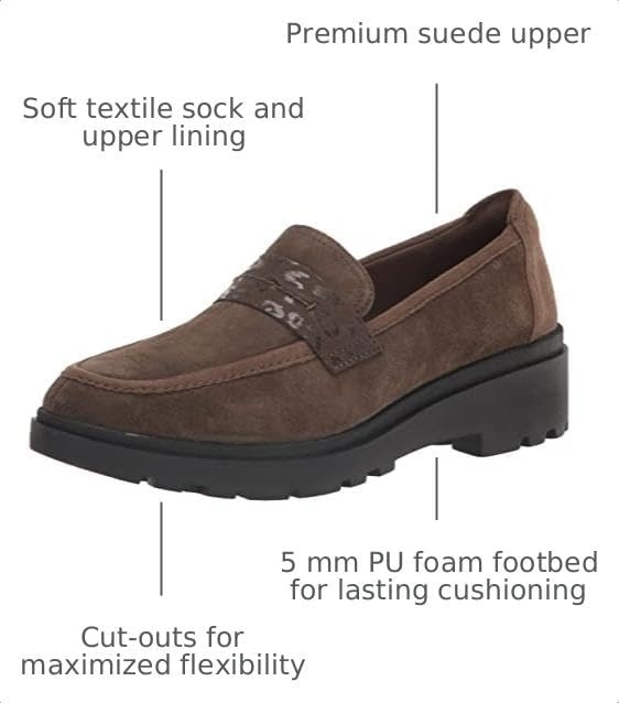 image:imageClarks Womens Calla Ease LoafersDark Olive Suede