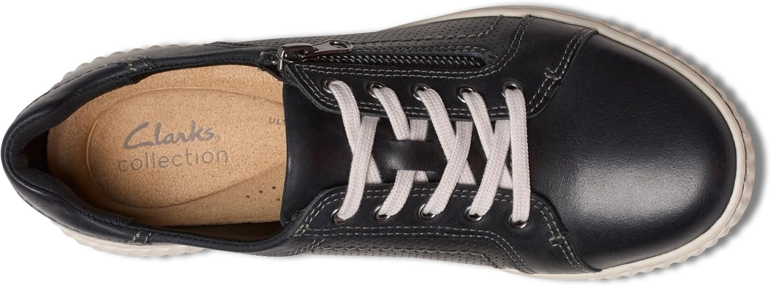 image:imageClarks Womens Caroline Janna Leather SneakersBlack Leather 1