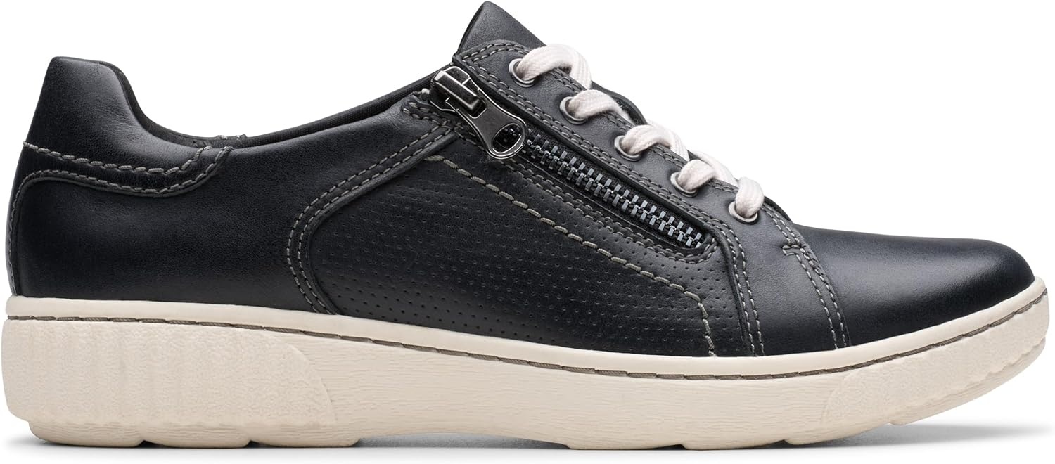 image:imageClarks Womens Caroline Janna Leather SneakersBlack Leather 1