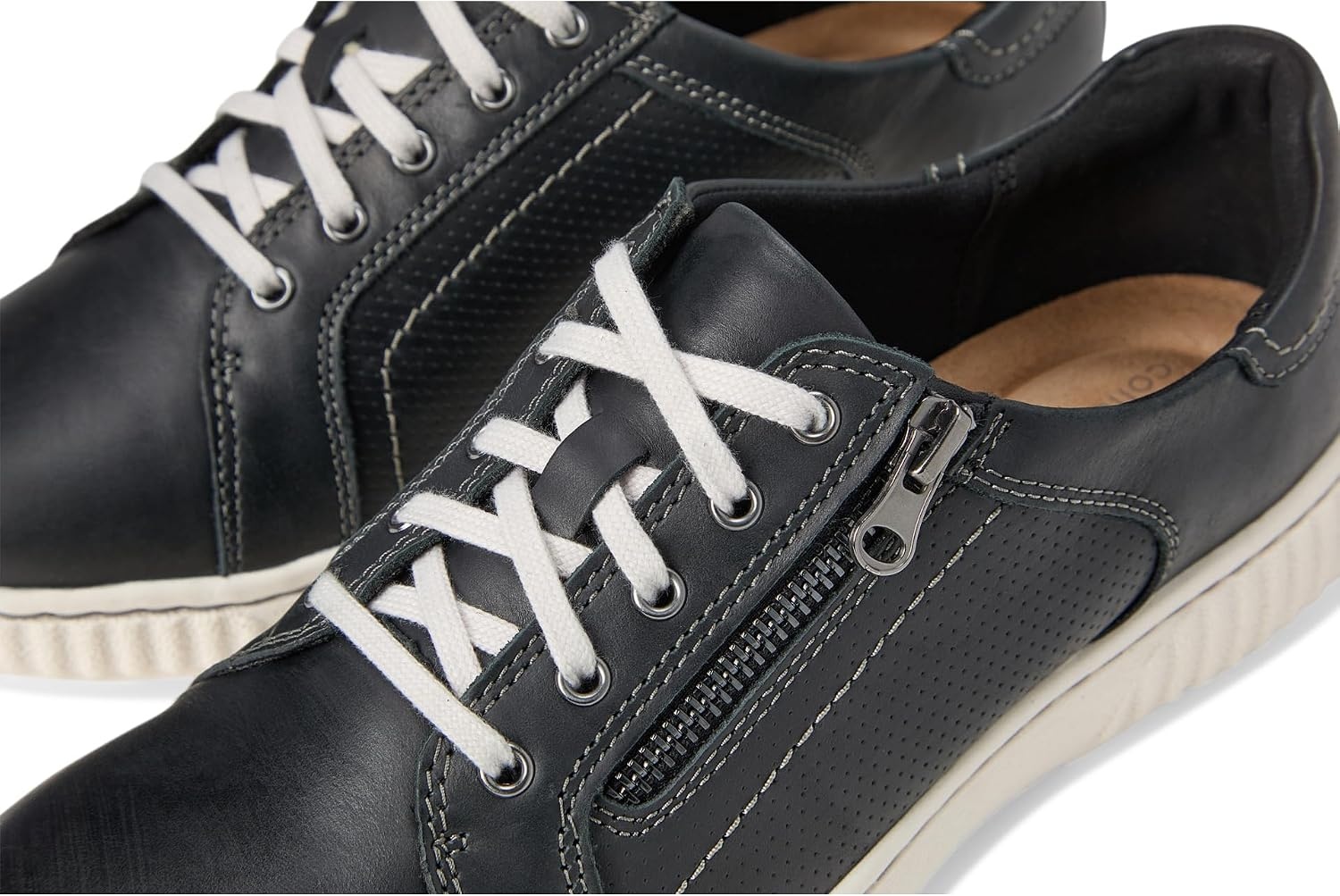 image:imageClarks Womens Caroline Janna Leather SneakersBlack Leather 1