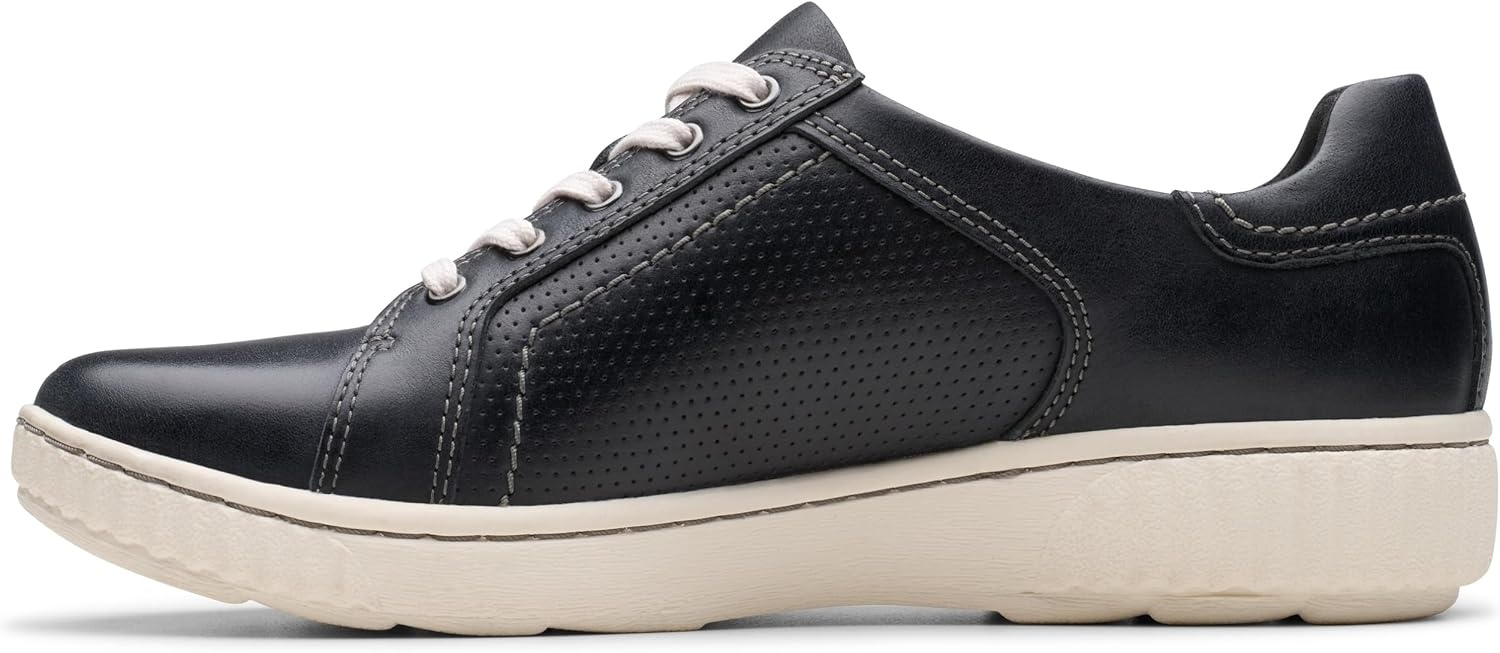 image:imageClarks Womens Caroline Janna Leather SneakersBlack Leather 1