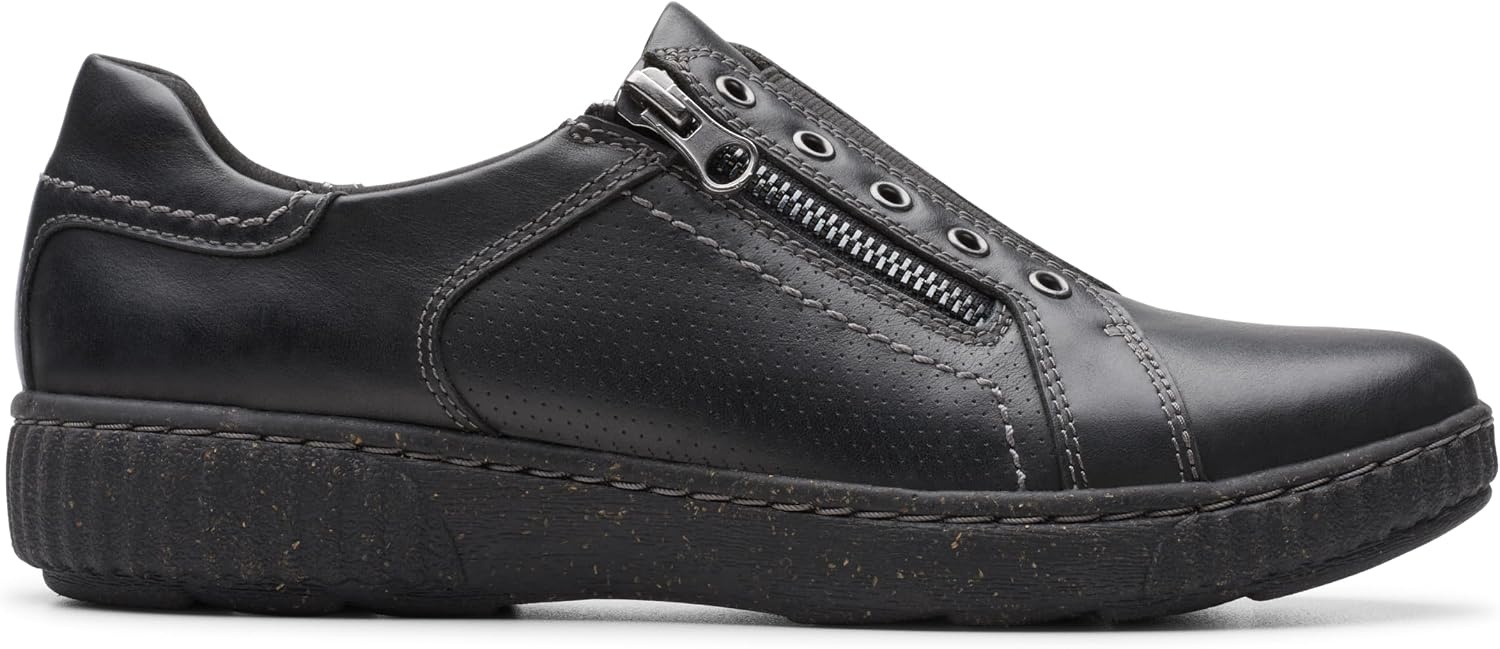 image:imageClarks Womens Caroline Janna Leather SneakersBlack Leather