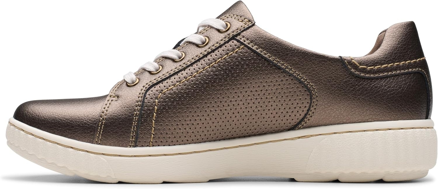 image:imageClarks Womens Caroline Janna Leather SneakersBronze Leather