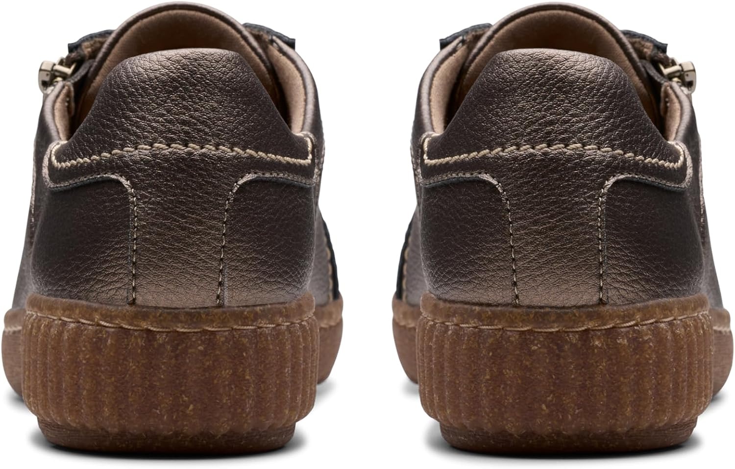 image:imageClarks Womens Caroline Janna Leather SneakersBronze Metallic