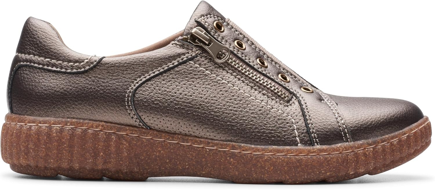 image:imageClarks Womens Caroline Janna Leather SneakersBronze Metallic