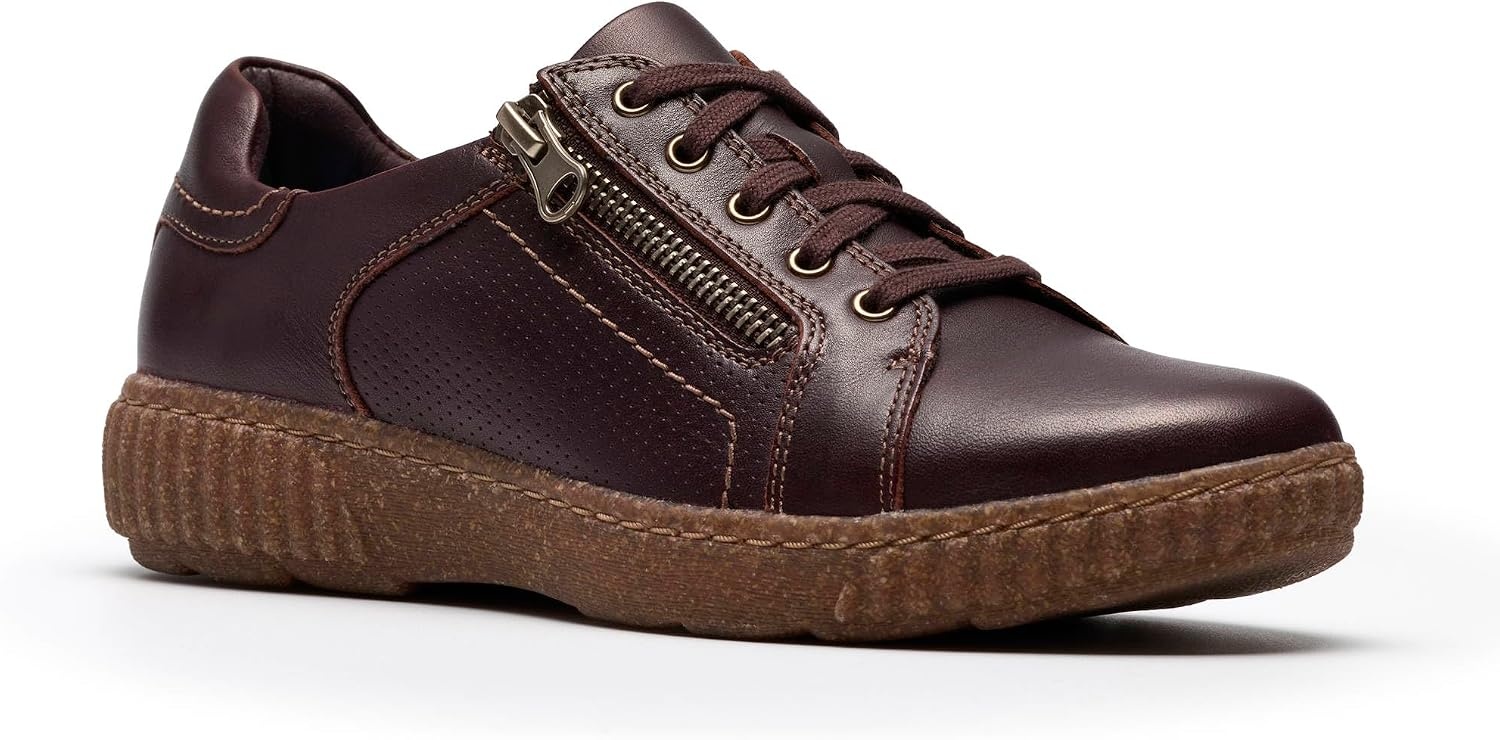 image:imageClarks Womens Caroline Janna Leather SneakersMerlot Leather