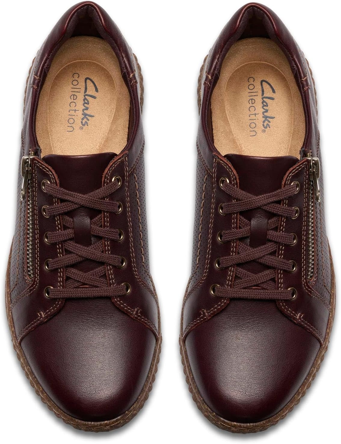 image:imageClarks Womens Caroline Janna Leather SneakersMerlot Leather