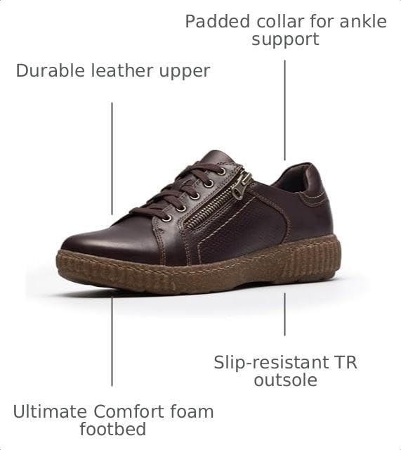 image:imageClarks Womens Caroline Janna Leather SneakersMerlot Leather