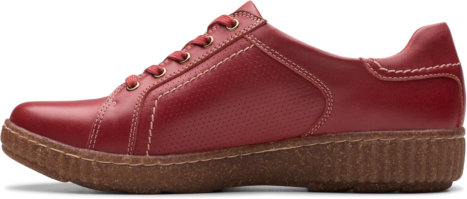 image:imageClarks Womens Caroline Janna Leather SneakersRed Leather