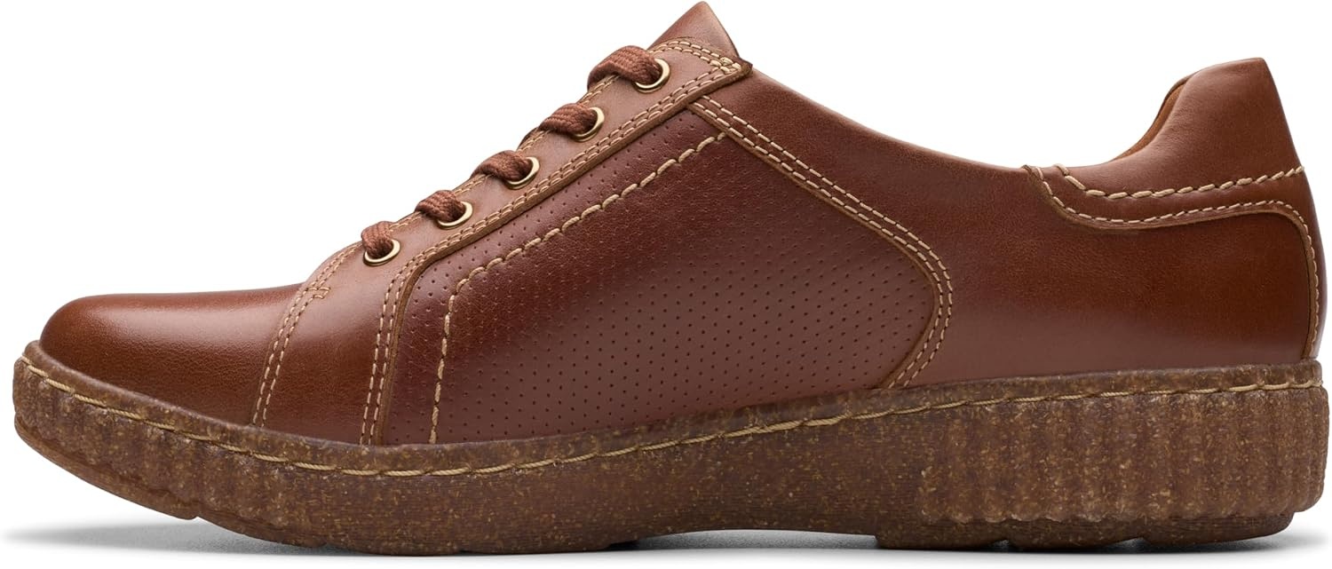 image:imageClarks Womens Caroline Janna Leather SneakersTan Leather