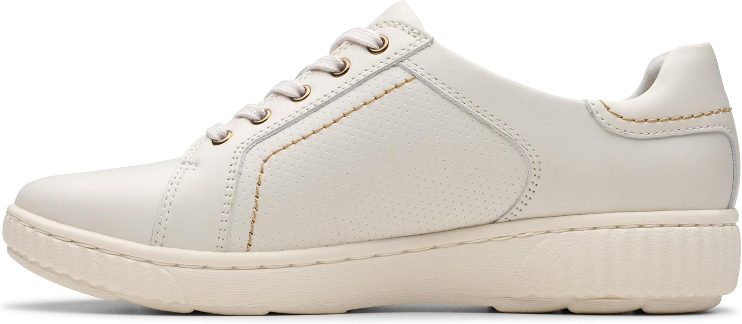 image:imageClarks Womens Caroline Janna Leather SneakersWhite Leather
