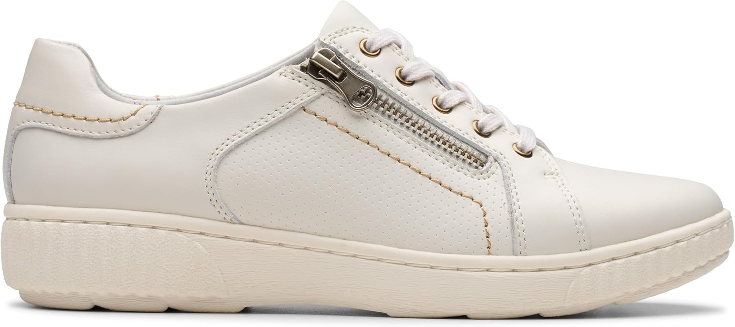image:imageClarks Womens Caroline Janna Leather SneakersWhite Leather
