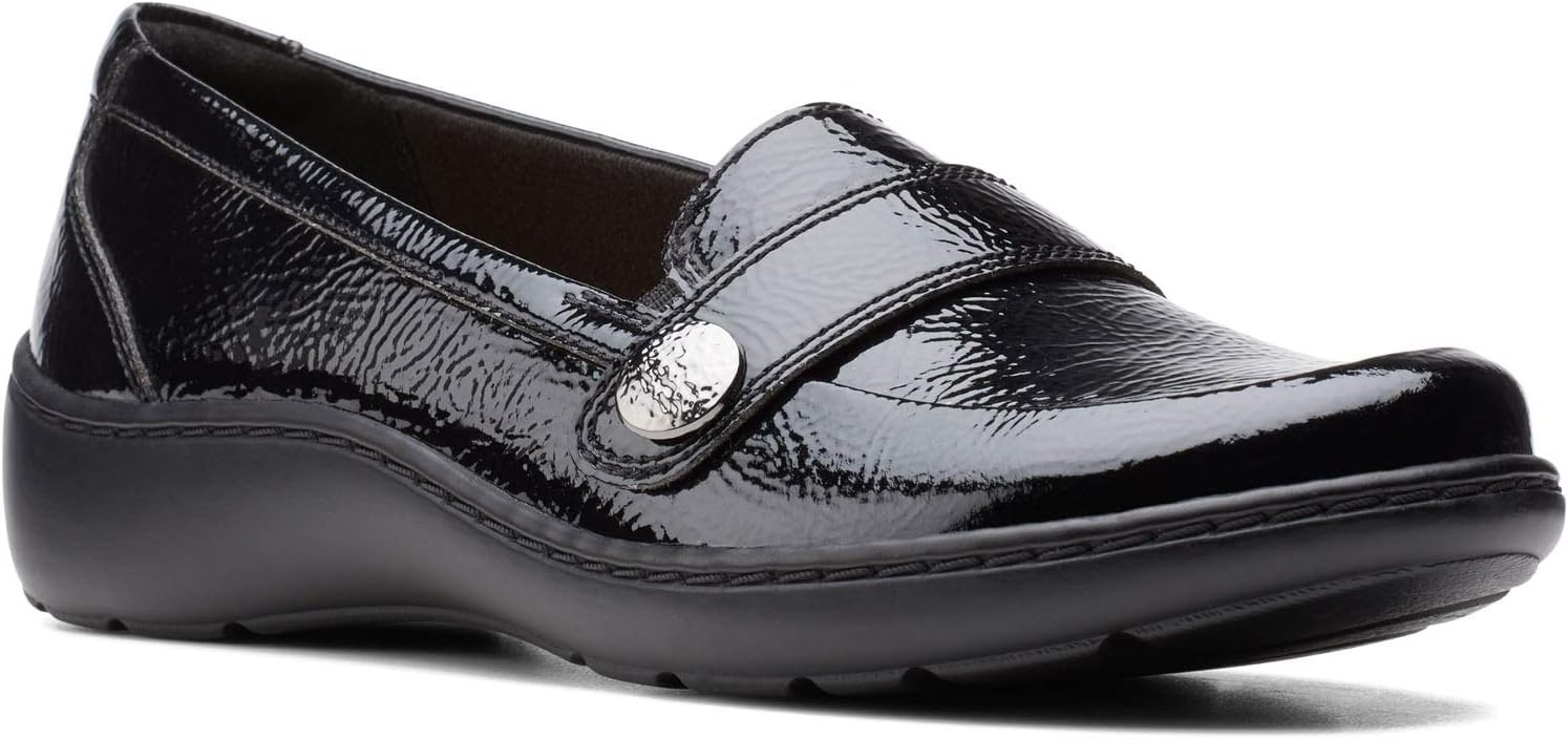 image:imageClarks Womens Cora DaisyBlack Synthetic Crinkle Patent Synthetic