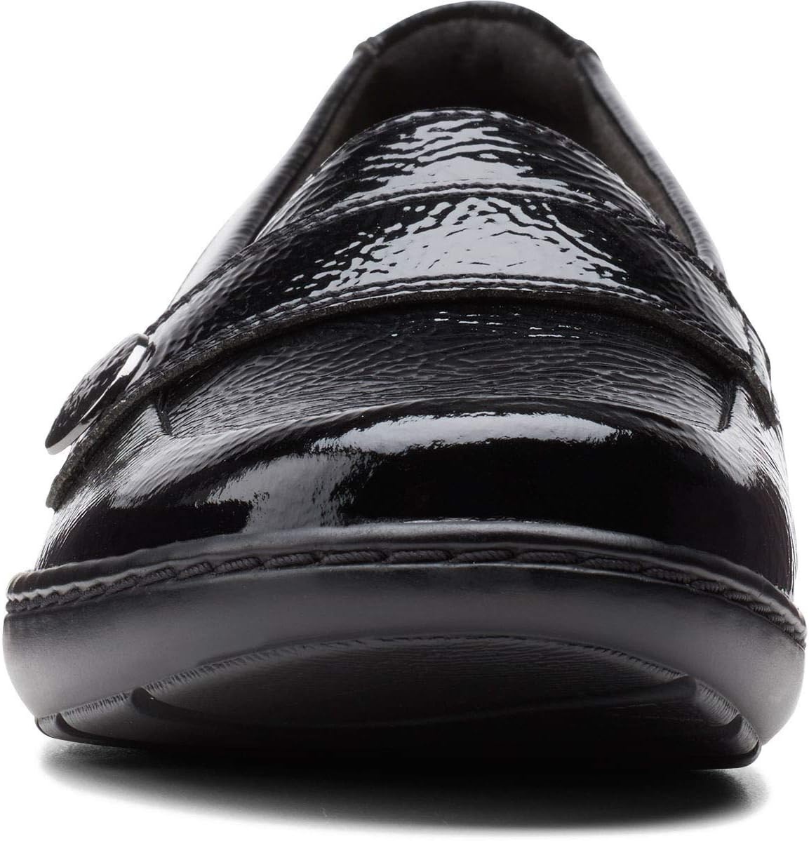 image:imageClarks Womens Cora DaisyBlack Synthetic Crinkle Patent Synthetic
