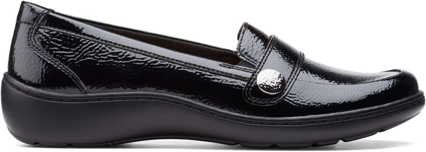 image:imageClarks Womens Cora DaisyBlack Synthetic Crinkle Patent Synthetic
