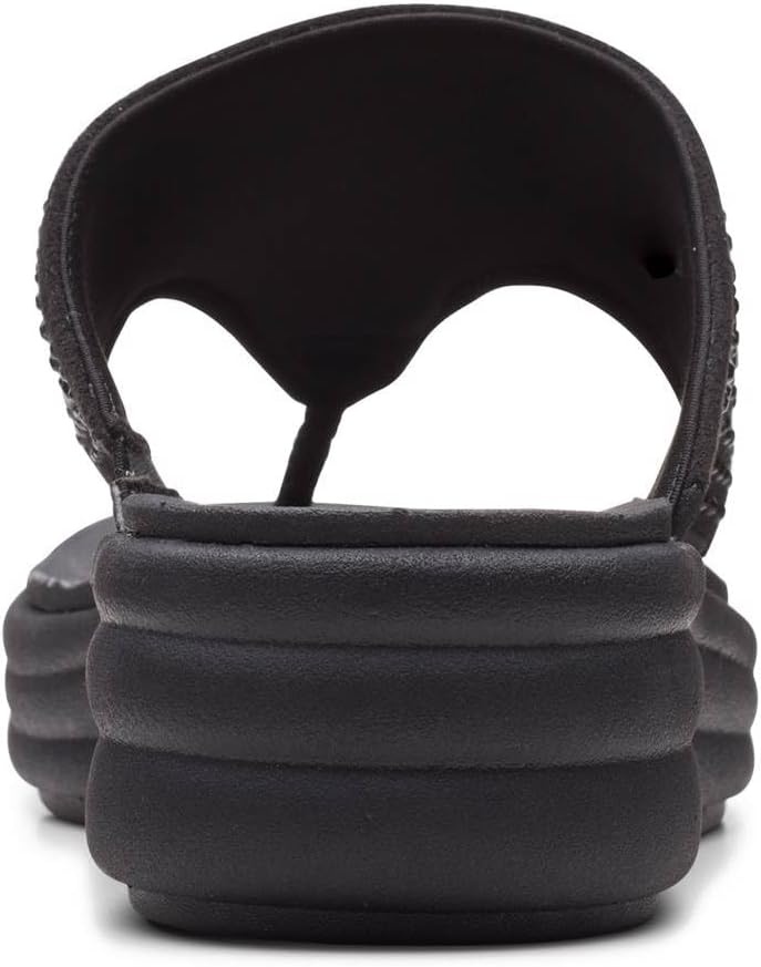 image:imageClarks Womens Drift Jaunt Wedge SandalBlack Interest Textile