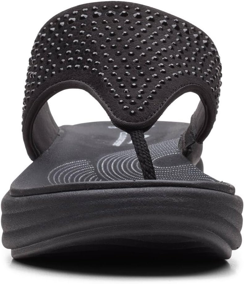 image:imageClarks Womens Drift Jaunt Wedge SandalBlack Interest Textile