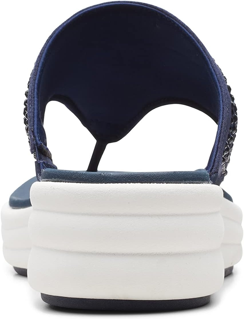 image:imageClarks Womens Drift Jaunt Wedge SandalNavy Textile