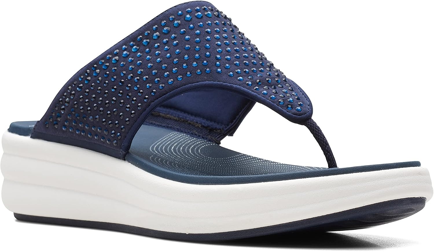image:imageClarks Womens Drift Jaunt Wedge SandalNavy Textile