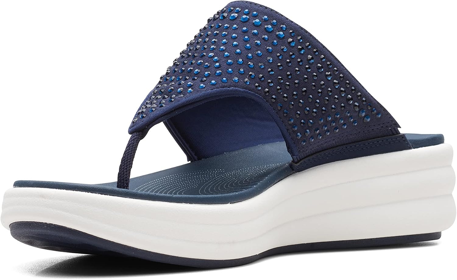 image:imageClarks Womens Drift Jaunt Wedge SandalNavy Textile