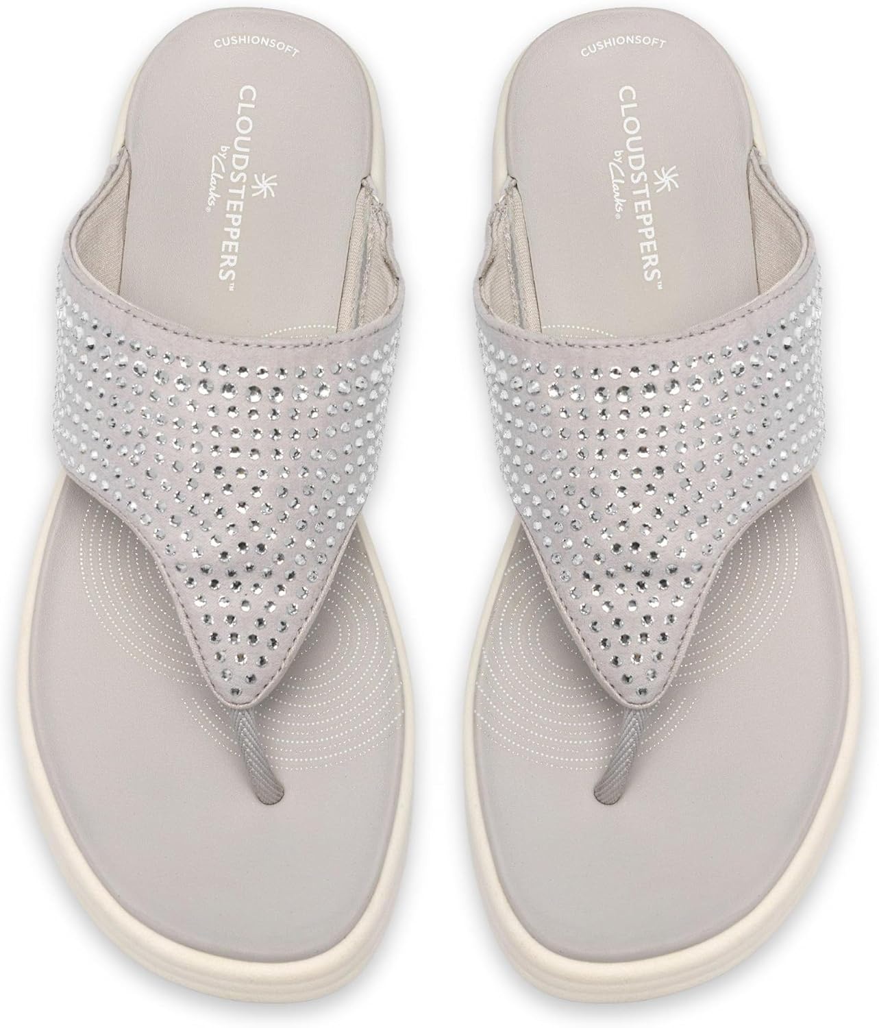 image:imageClarks Womens Drift Jaunt Wedge SandalSilver Textile