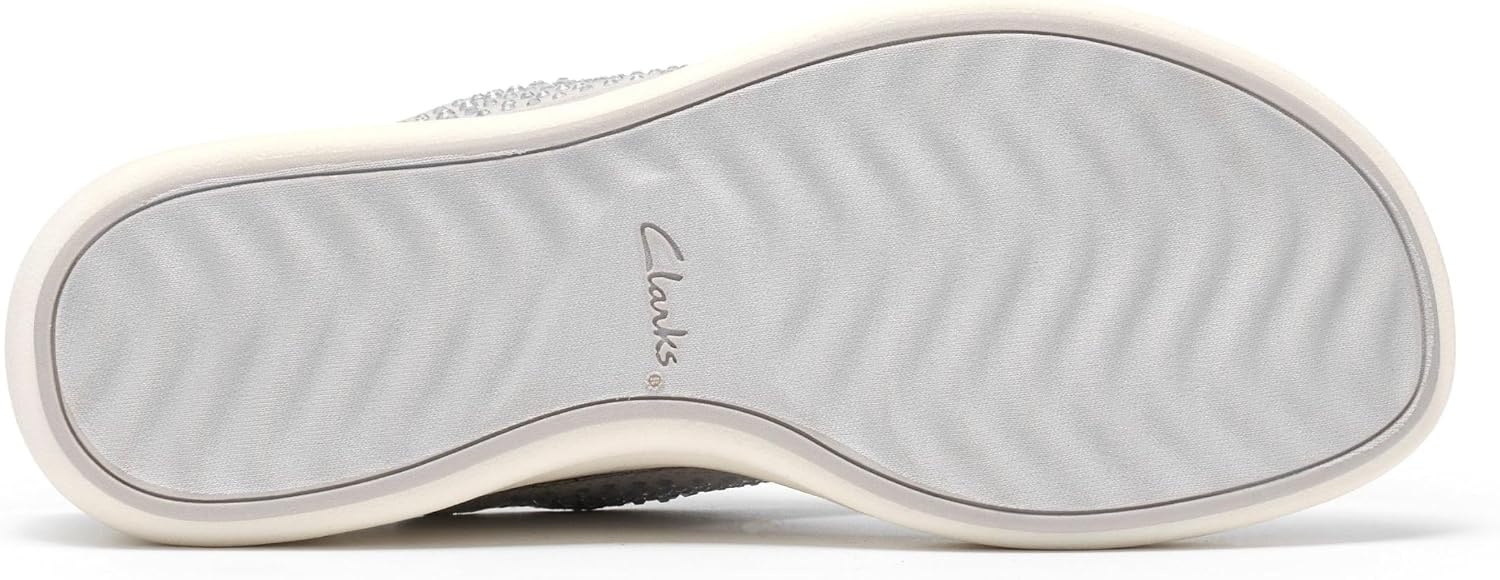 image:imageClarks Womens Drift Jaunt Wedge SandalSilver Textile